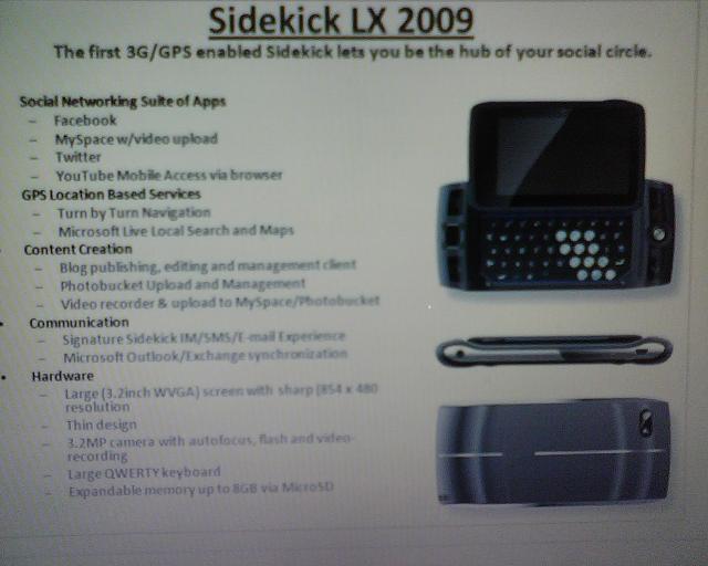 new sidekick 4. Sidekick LX 2009